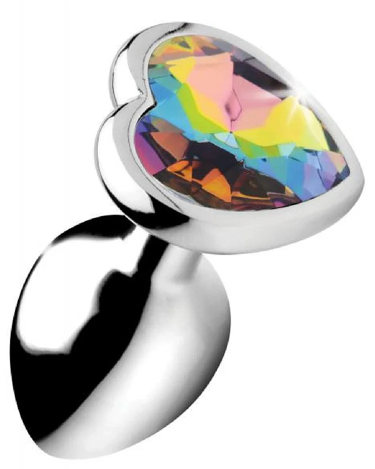 Pornhint Booty Sparks Rainbow Prism Heart Gem Anal Plug - Medium