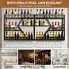 [US Local Warehouse] Metal Wall Mounted Wine Rack 3-Tier with Glass Holder for Kitchen Home Black