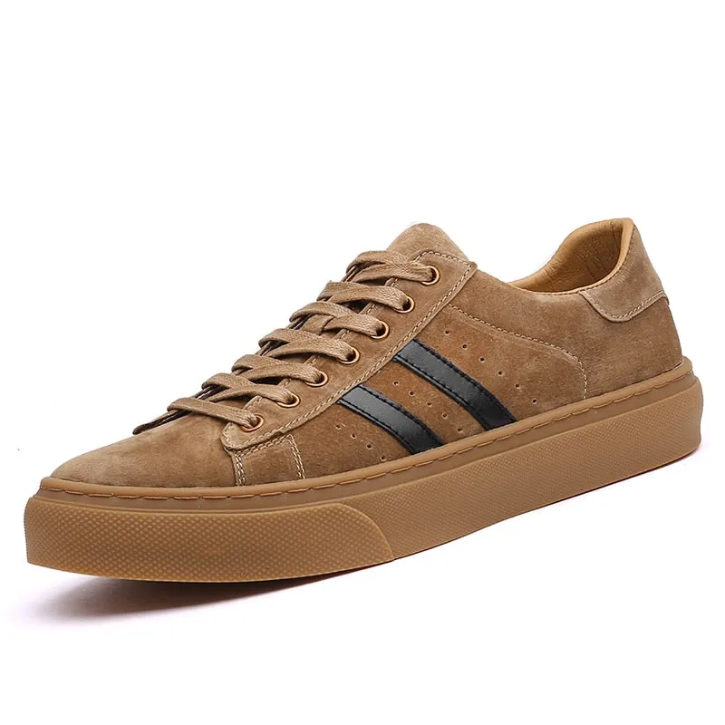 Nine o'clock Autumn Men's Casual Genuine Leather Shoes Luxury Soft Anti-skid Breathable Sneakers Natural Skin Vulcanized Shoes