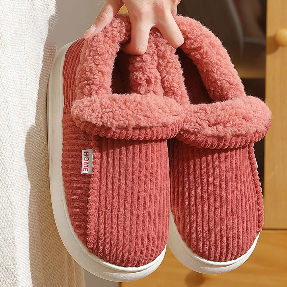 Smiledeer Thick sole plus fleece heel cotton shoes