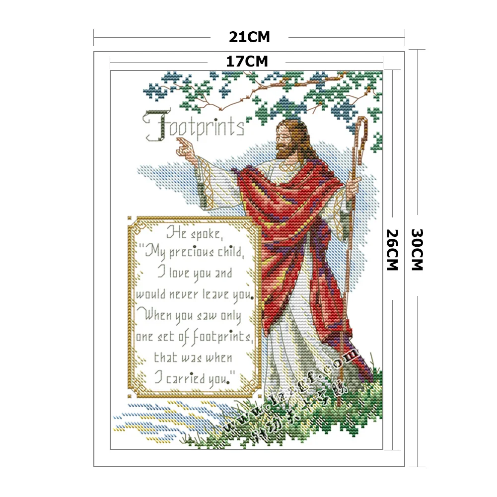 14CT Stamped Cross Stitch - Jesus(Canvas|30*21CM)