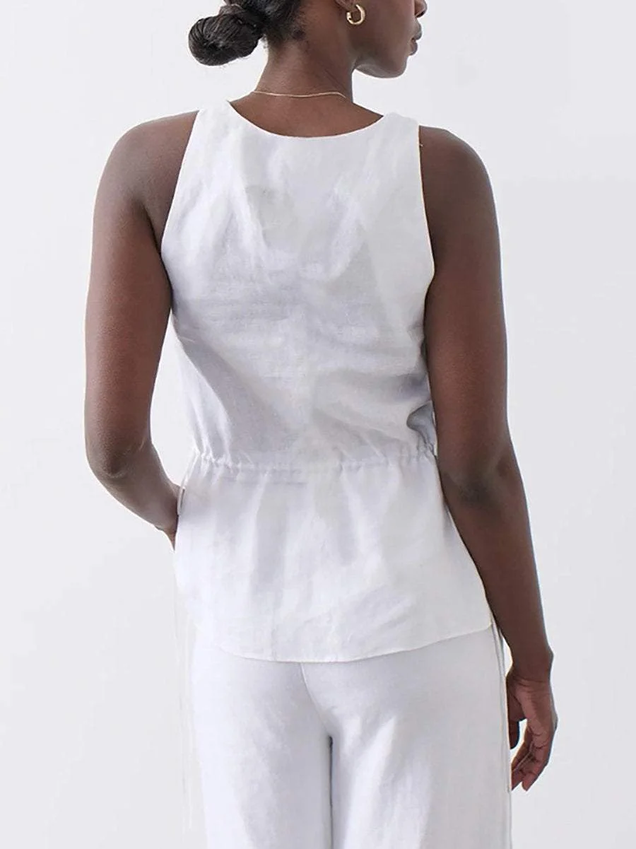 Casual sleeveless two-piece suit