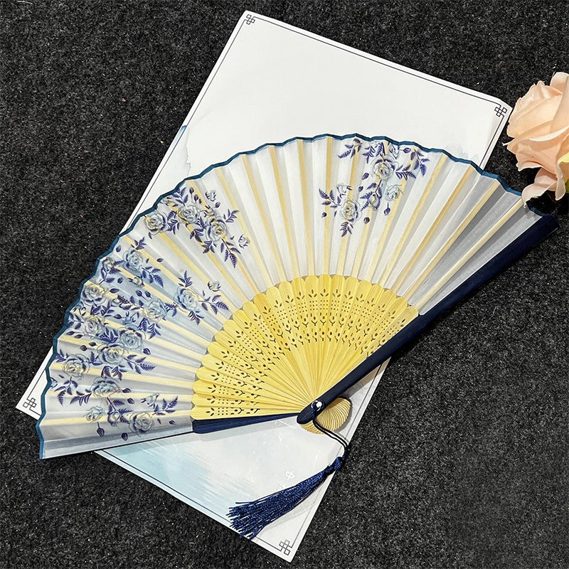 Antique Fan Folding Fan Men’s And Women’s Classical Dancing Fan Ancient Costume Performance Photography Hanfu Props Chinese Style Handmade Folding Fan
