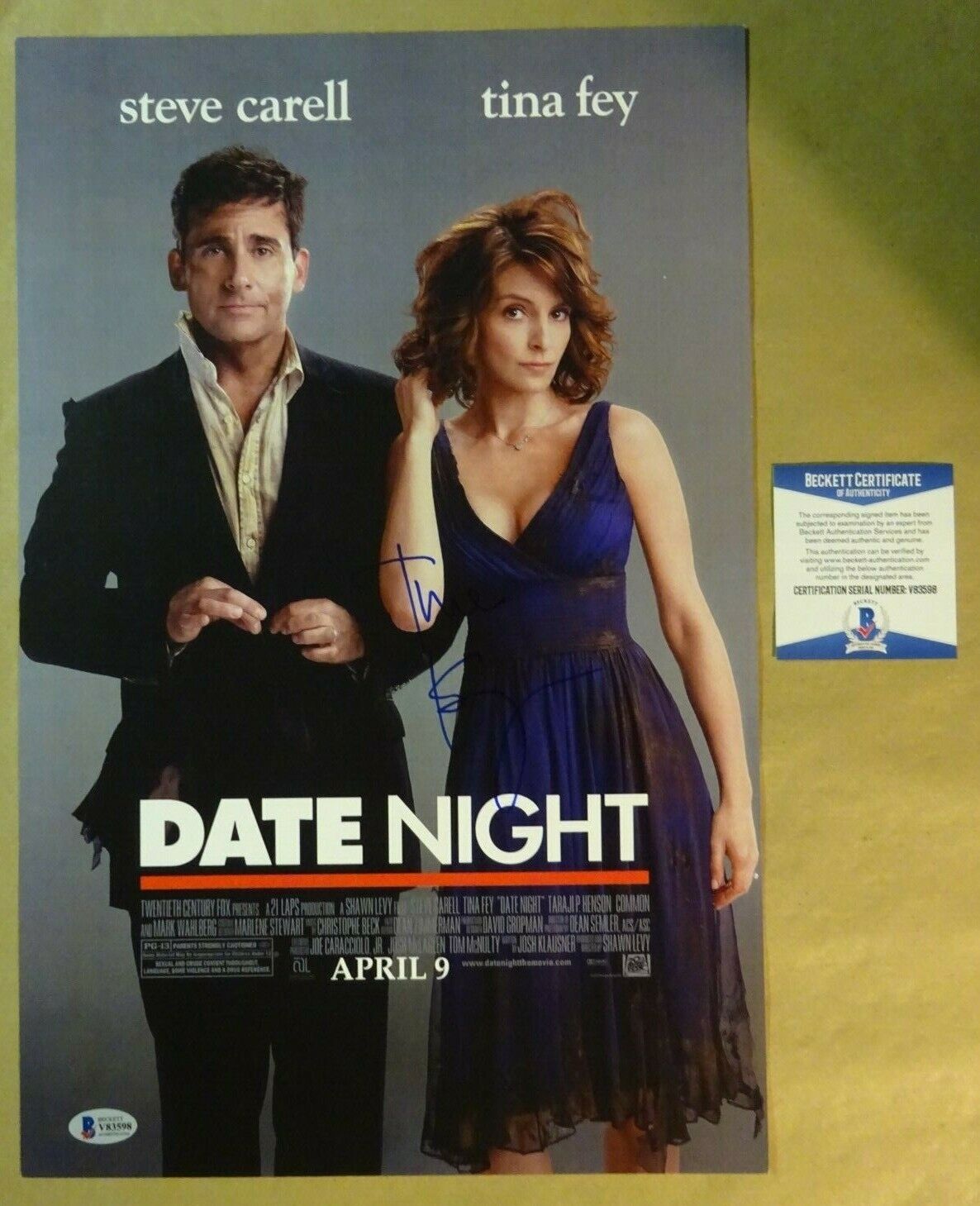 Signed TINA FEY Autographed DATE NIGHT 11x17