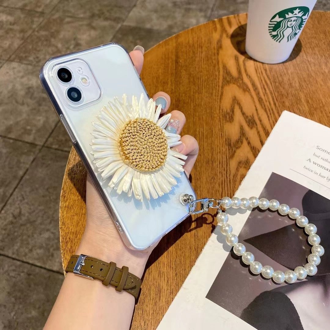 3D Sunflower Makeup Mirror Phone Case