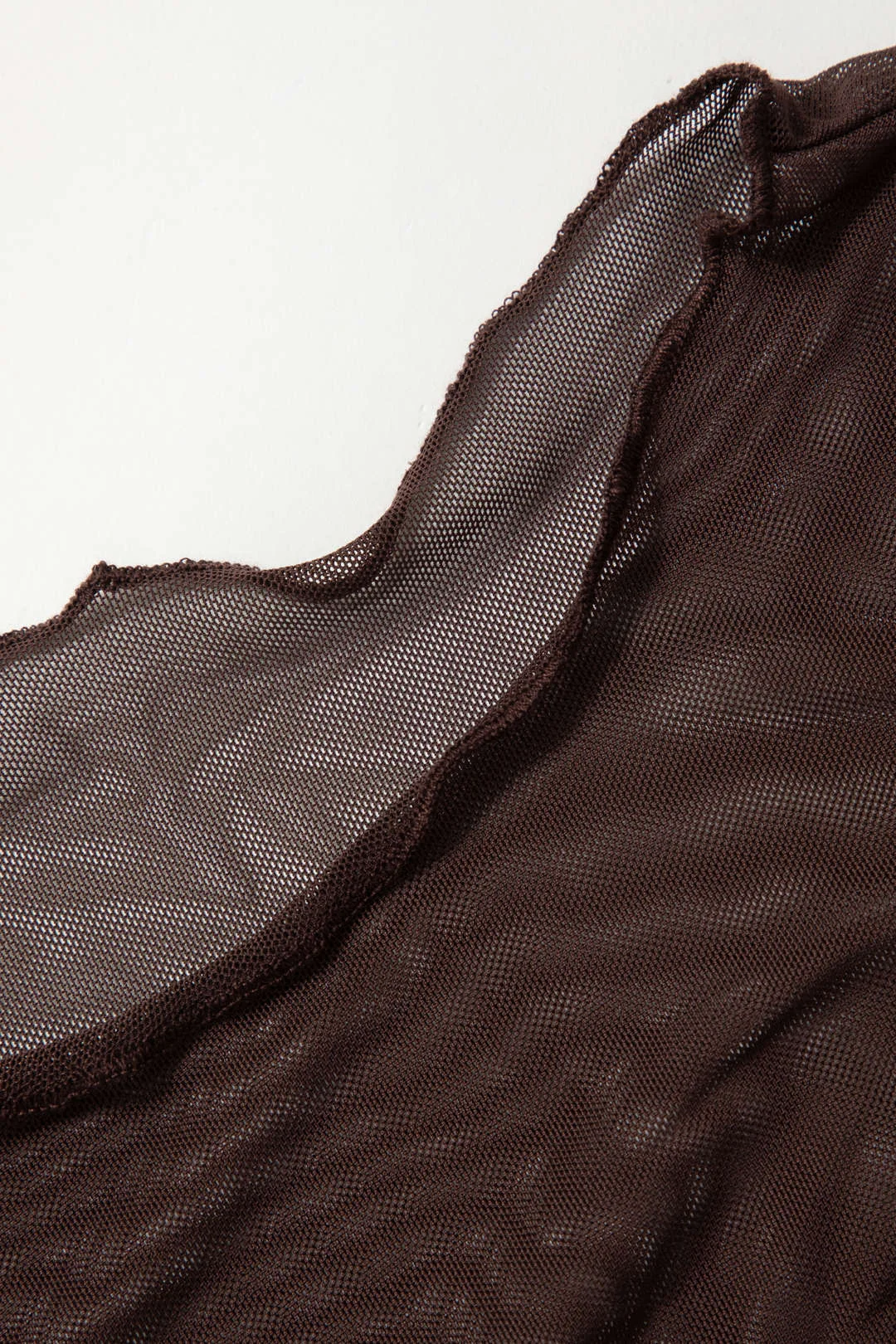 Brownm sheer mesh mini dress with bow tie