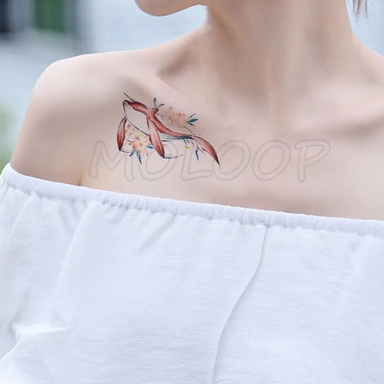 Water Transfer Sexy Tattoo Swallow Bird Tattoo Body Art Waterproof Temporary Fake Flash Tattoo for Man Woman Kid 10.5*6cm