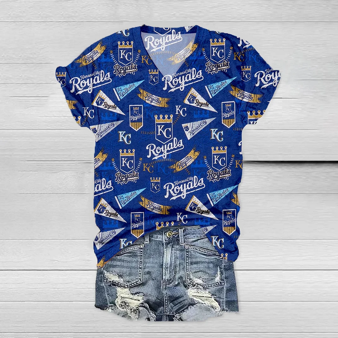 Kansas City Royals Print V-Neck T-Shirt