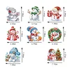 8Pcs DIY Christmas Snowman Diamond Painting Hanging Pendant