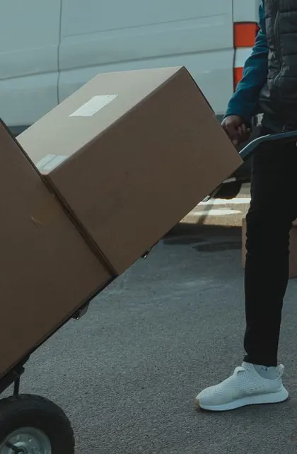 Boxes being moved for dispatch