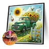 Diamond Painting-DIY Full Round Drill Sunflower Car