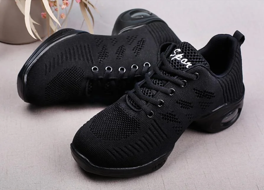 Brand Women Shoes Soft Outsole Woman Breath Jazz Hip Hop Shoes Feature Dance Sneakers Ladies Girl's Modern Jazz Dancing Shoes W3