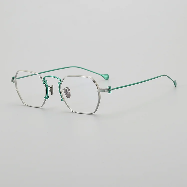 Pure Titanium Square Glasses Frame IP Plating Men Myopia Optical Prescription Eyeglasses Women Ultralight Two Tone Color Eyewear