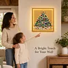DIY Christmas Pearl Painting Lighted Wall Art ,Diamond Painting LED Picture with Inner Frame, Handmade Beaded Christmas Decor with Warm Glow Lights, Holiday Home Decoration Gift for Living Room Bedroom
