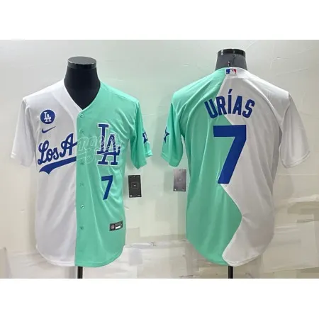 Men's Los Angeles Dodgers #7 Julio Urias 2022 All-Star White/Green Cool Base Stitched Baseball Jersey FHXZ