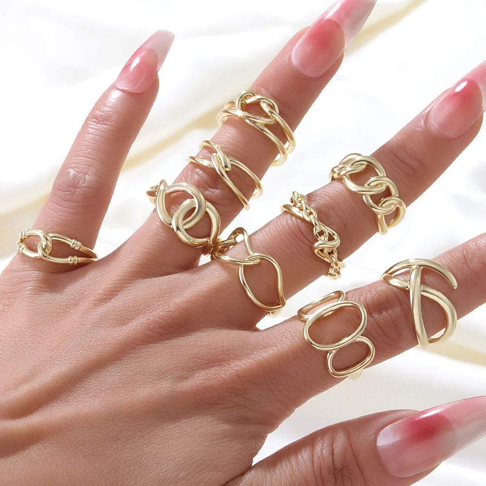 Fashion Personality Irregular Copper Ring Shape Minimalist Hand Jewelry Ring