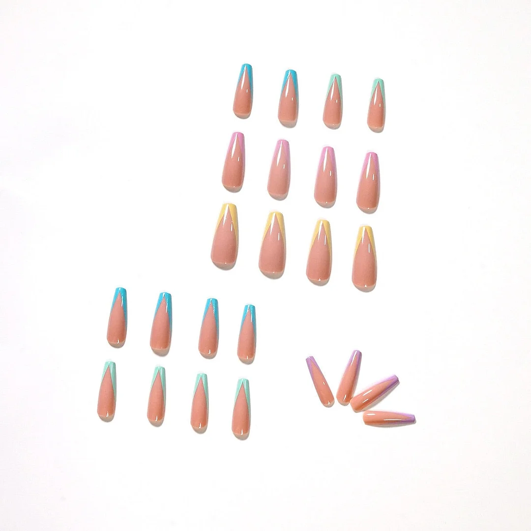 Fake Nails Long Ballet French Style Full Cover Fake Nails DIY Glue Press On Nails Nail Supplies For Professionals-Nail Inspo