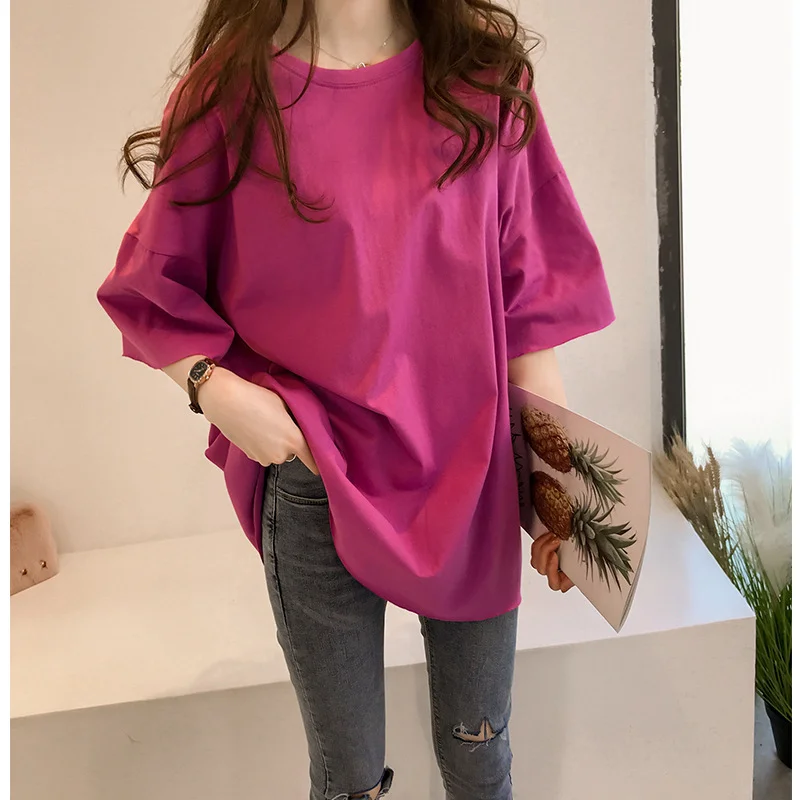 Uveng Uveng Wear 2024 New Candy Color T-Shirt Female Short Sleeve Students Loose Korean Fan Ins Half Sleeve Clothes Women's Clothing