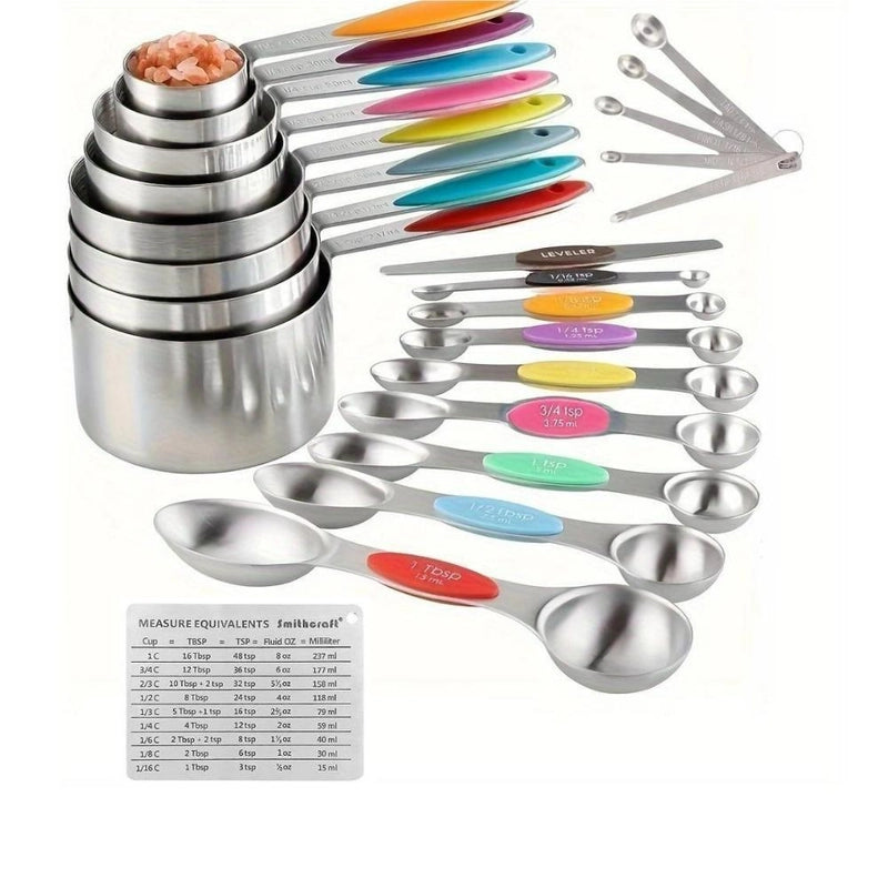 Casual Solid Color 430 Stainless Steel Silica Gel Measuring Spoon Measuring Cup 1 Piece 1 Set