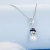 925 Sterling Silver Pearl Snowman Charm Bead