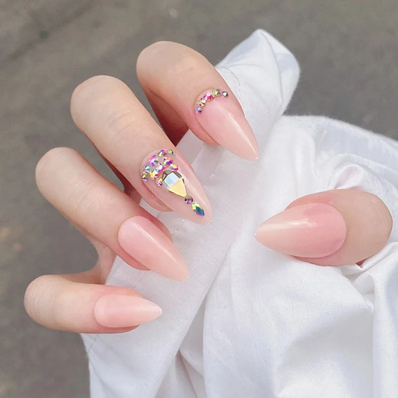 24pcs/set Acrylic Fake Nails Full Cover False Nail Art Tips 10 Sizes Fashion Designs With Nail Adhesive Sticker Coffin Nails-Nail Inspo