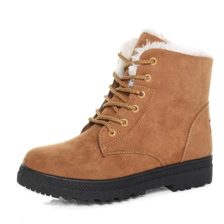 Womens Keep Warm Flat Ankle Snow Boots shopify Stunahome.com