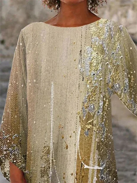 Women Half Sleeve V-neck Solid Color Dress