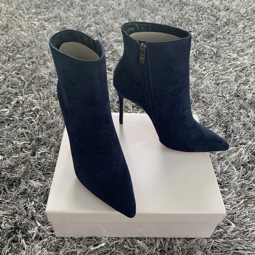 NEW 2020 Women's Ankle Boots Sexy Women Pointed Toe Ladies Thin High heels Female Shoes Woman Footwear Plus Size 35-42