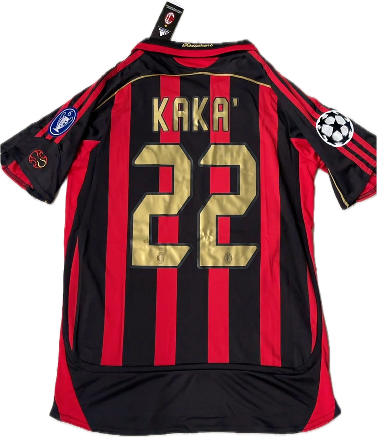 Kaka AC Milan 06-07 Retro Vintage Soccer Jersey Champions League UCL - Red/Black