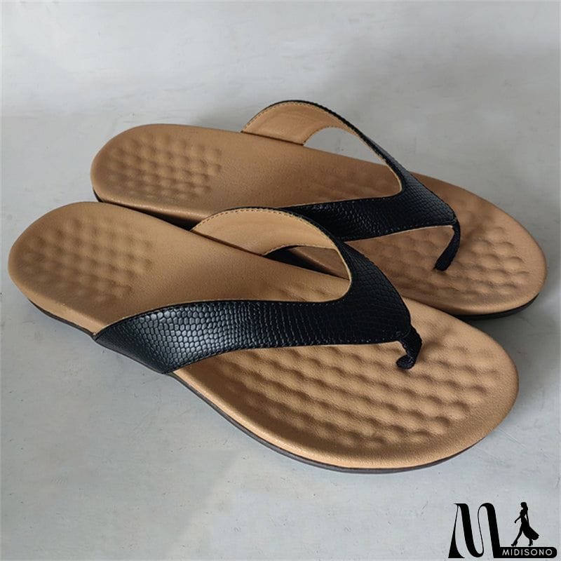 MidiSono - Summer Classic Super Soft Rubber Sole Beach Flip Flops for Lady