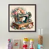 Flower Sewing Machine-11CT Stamped Cross Stitch 45*45cm/17.72*17.72in tapestrymarket