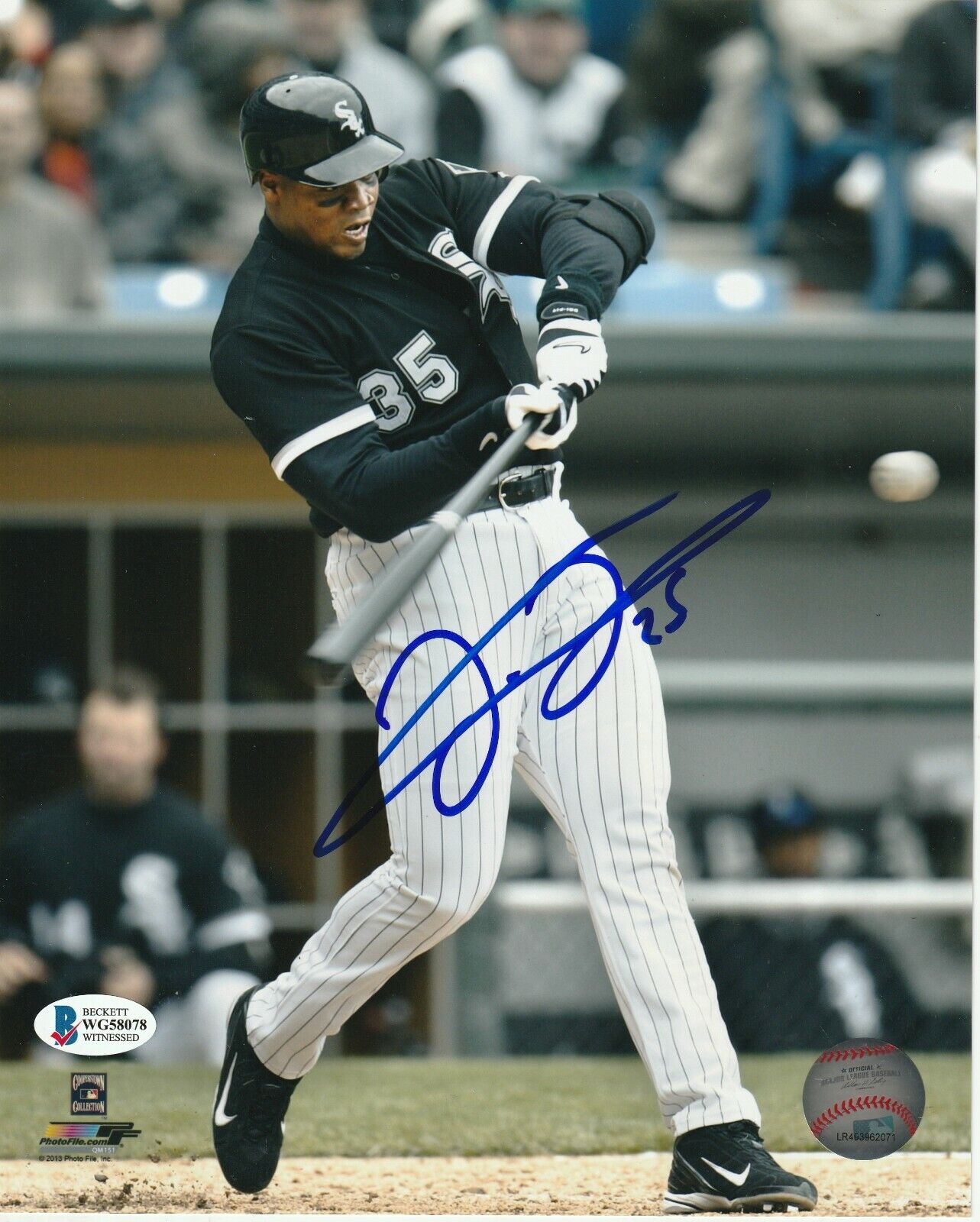 FRANK THOMAS Signed Chicago WHITE SOX 8x10 Photo Poster painting w/ Beckett WITNESS COA (BAS)