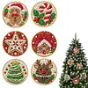 6pcs/set DIY Diamond Special Shape Pearl Art Hanging Wooden Christmas Tree Ornament Kit