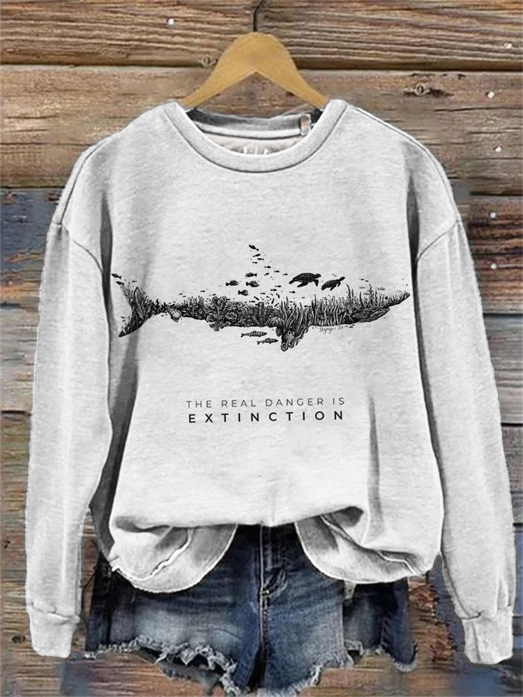 The Real Danger Is Extinction Ocean Protect Sweatshirt wearshes