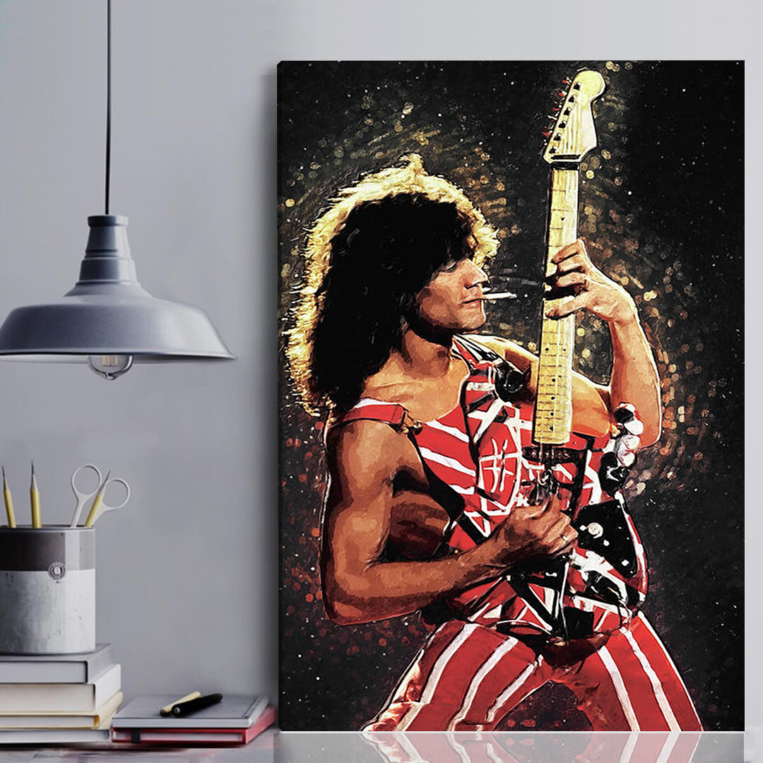 Van Halen Playing Guitar Canvas Wall Art