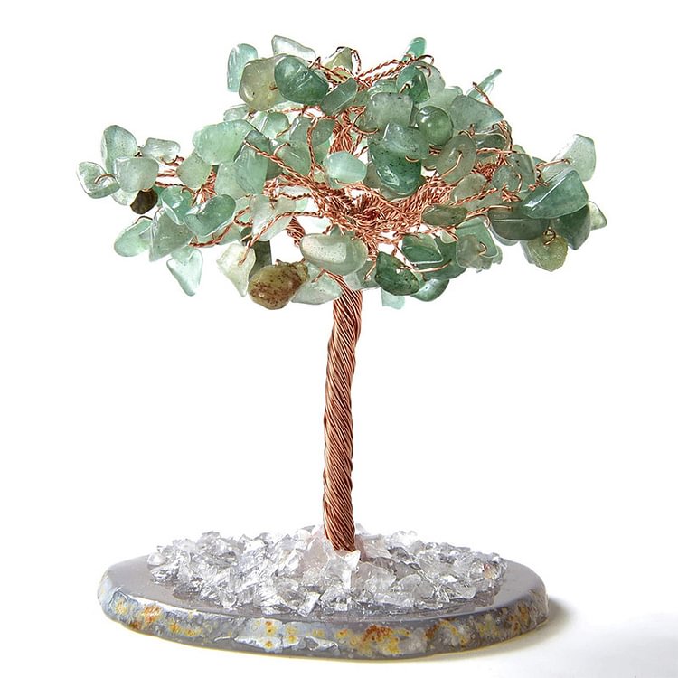 Aventurine Natural Gemstone Feng Shui Tree with Agate Base