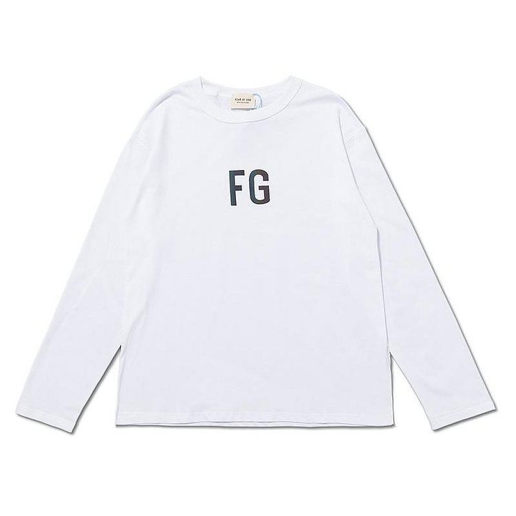 Fog Essentials Long Sleeve round Neck Sweatshirt 3N Reflective Letter Crew Neck Pullover Long Sleeve
