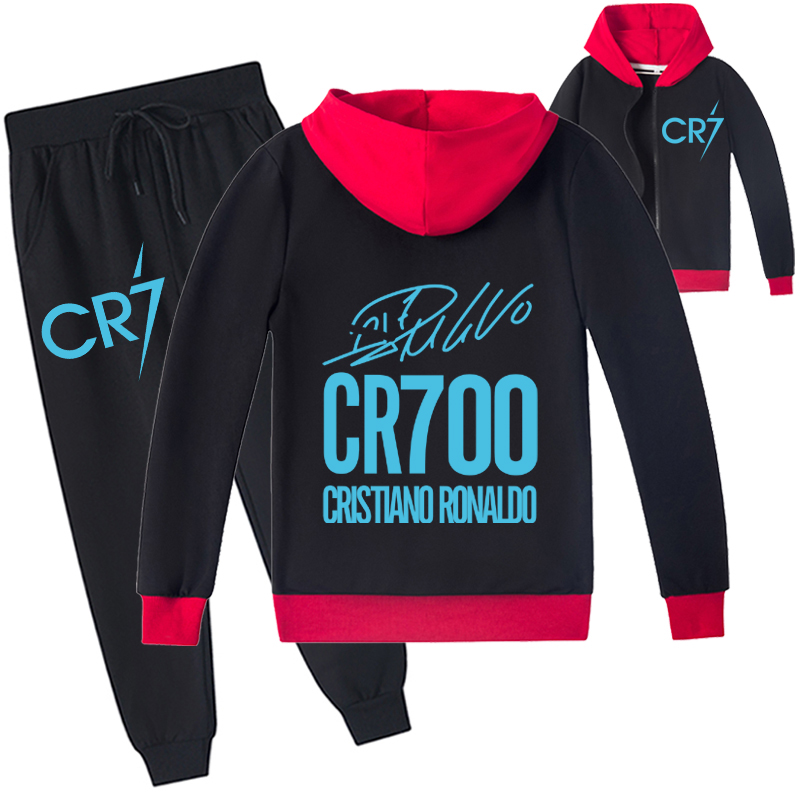 Mayoulove Kids' Cristiano Ronaldo Zip Set - Stylish Sportswear for Boys  Girls, Perfect for Active Play-Mayoulove