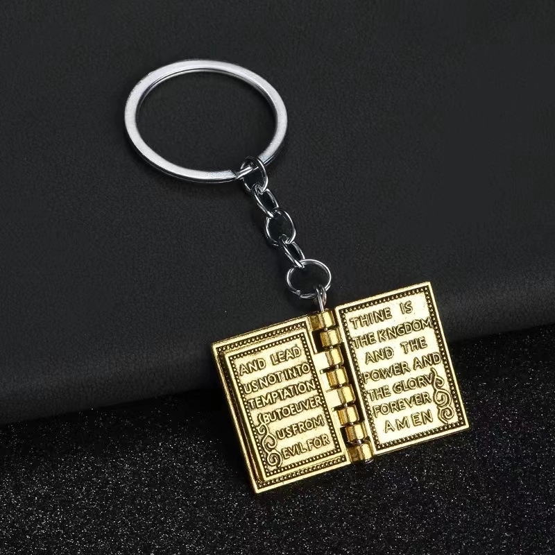 Minimalist Book Letter Alloy Plating Keychain