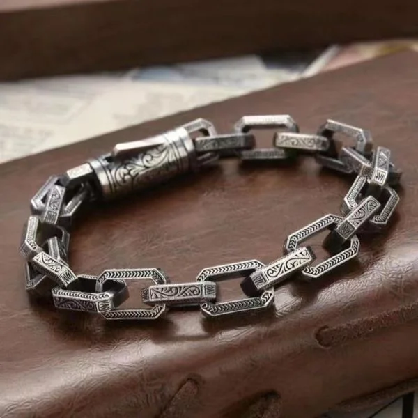 Sterling Silver Clasp Rattan Grass Protection bracelet