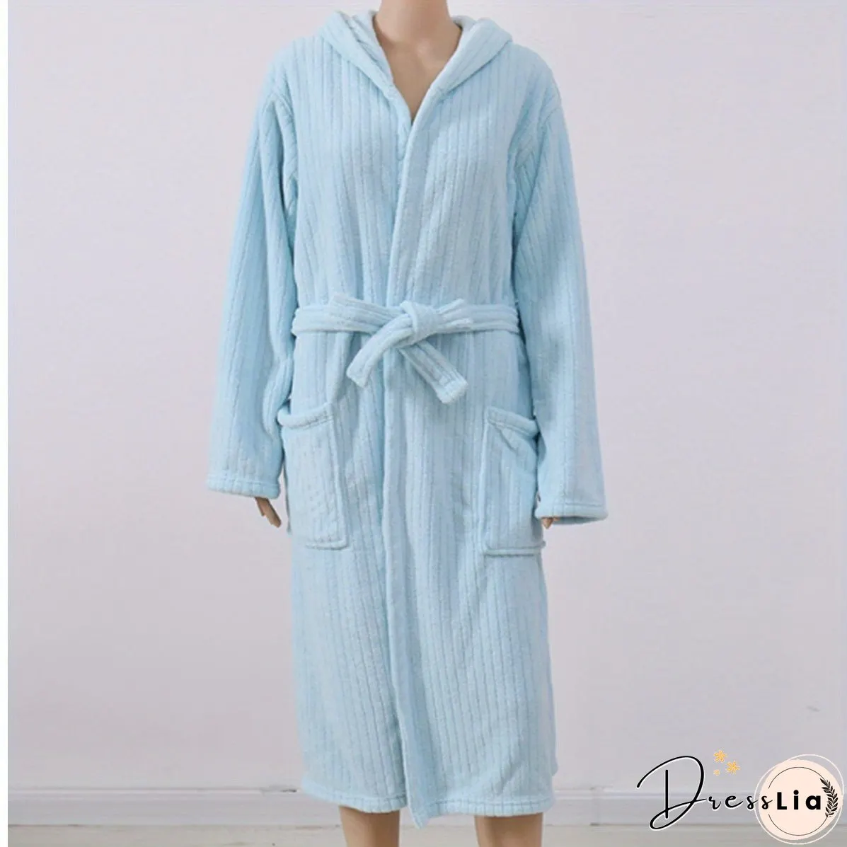 Coral Fleece Bathrobe Women Soft Hooded Robe Wearable Bath Skirt Absorbent Wrap Towel