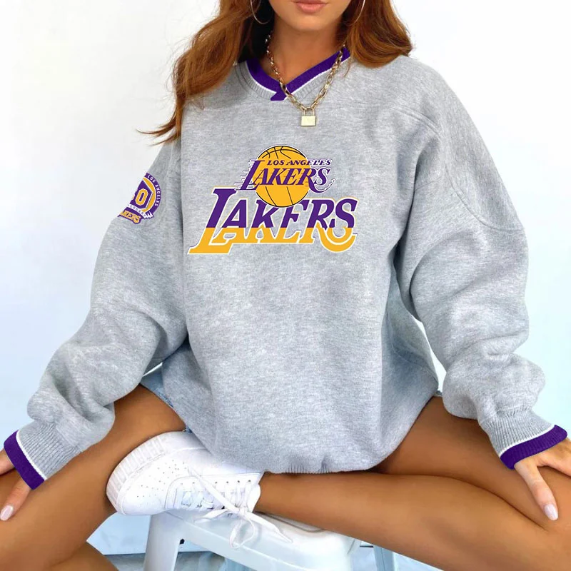 Women's Support Los Angeles Lakers Basketball Print Sweatshirt