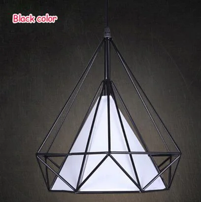 Modern Art Deco Black/White Birdcage Pendant Lights Iron Minimalist Retro Light  Loft Pyramid Lamp Led Bedroom Kitchen Bar Cafe