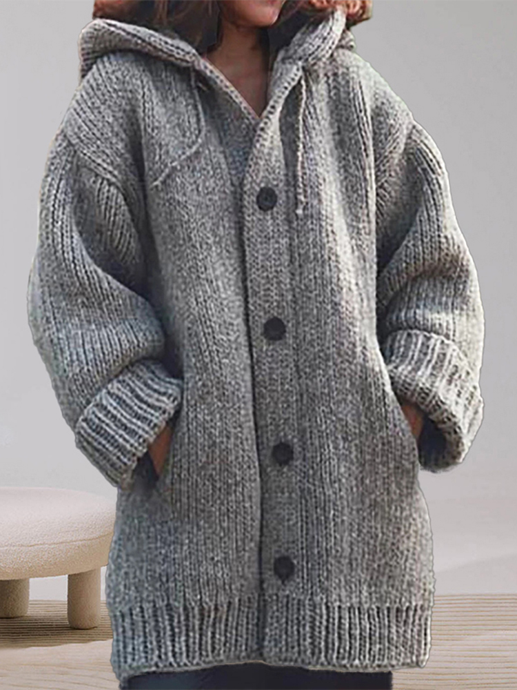 Comstylish Casual Hooded Sweater Coat