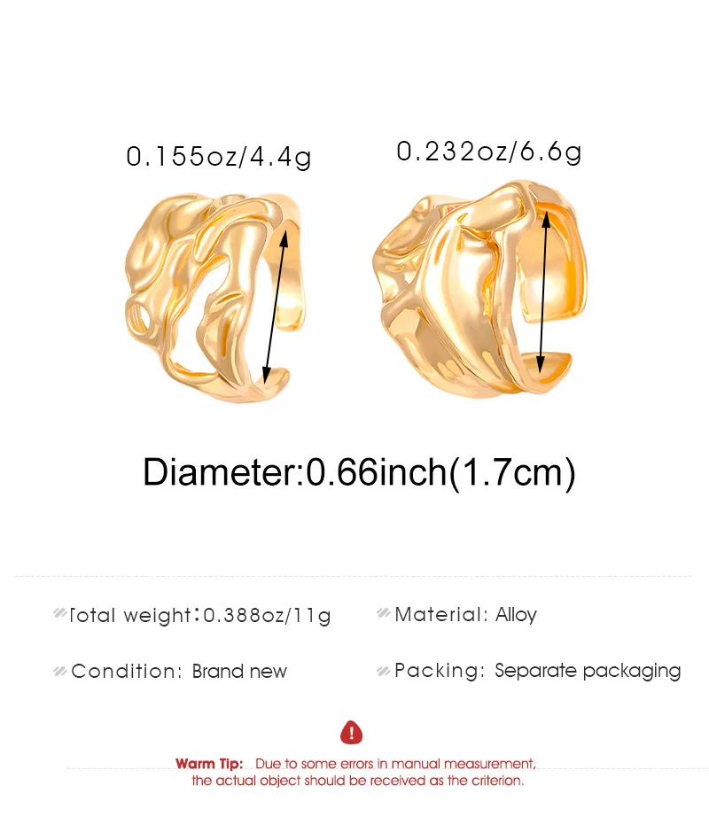 Open-ended gold-plated ring