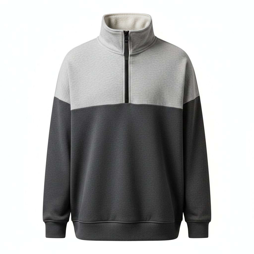 thesupersurf Color-Blocked High Neck Fleece Sweatshirt 