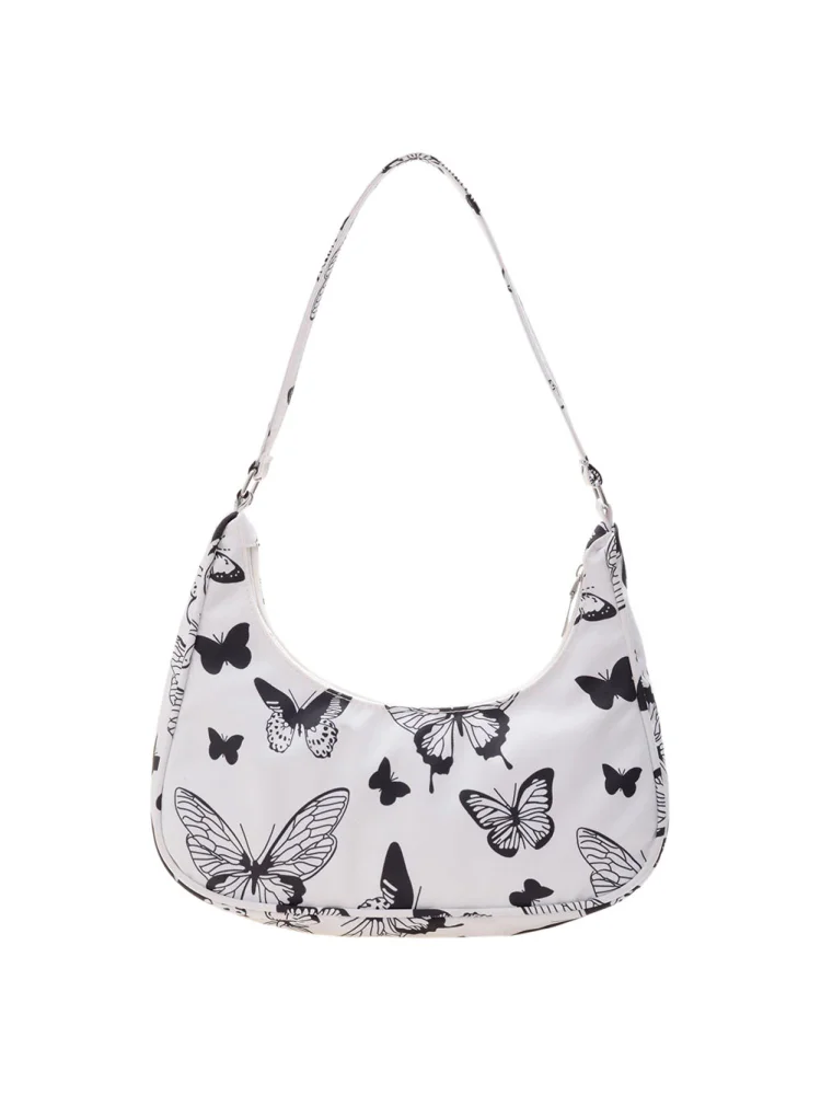 Fashion Women Animal Pattern Print Underarm Bag Hobos Handbags (Butterfly)