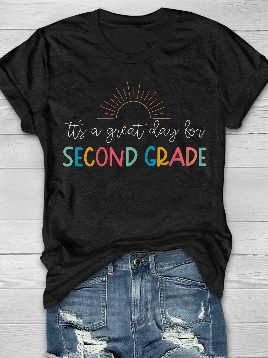 Second Grade Teacher Print Short Sleeve T-shirt