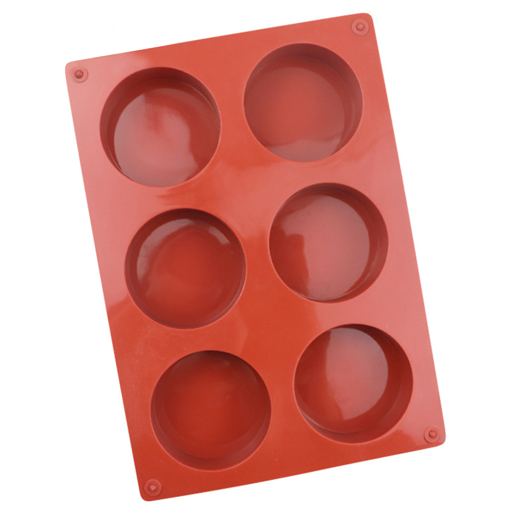 

6-Cavity Silicone Cake Molds Round Chocolate Mousse Mould DIY Baking Tray, 501 Original
