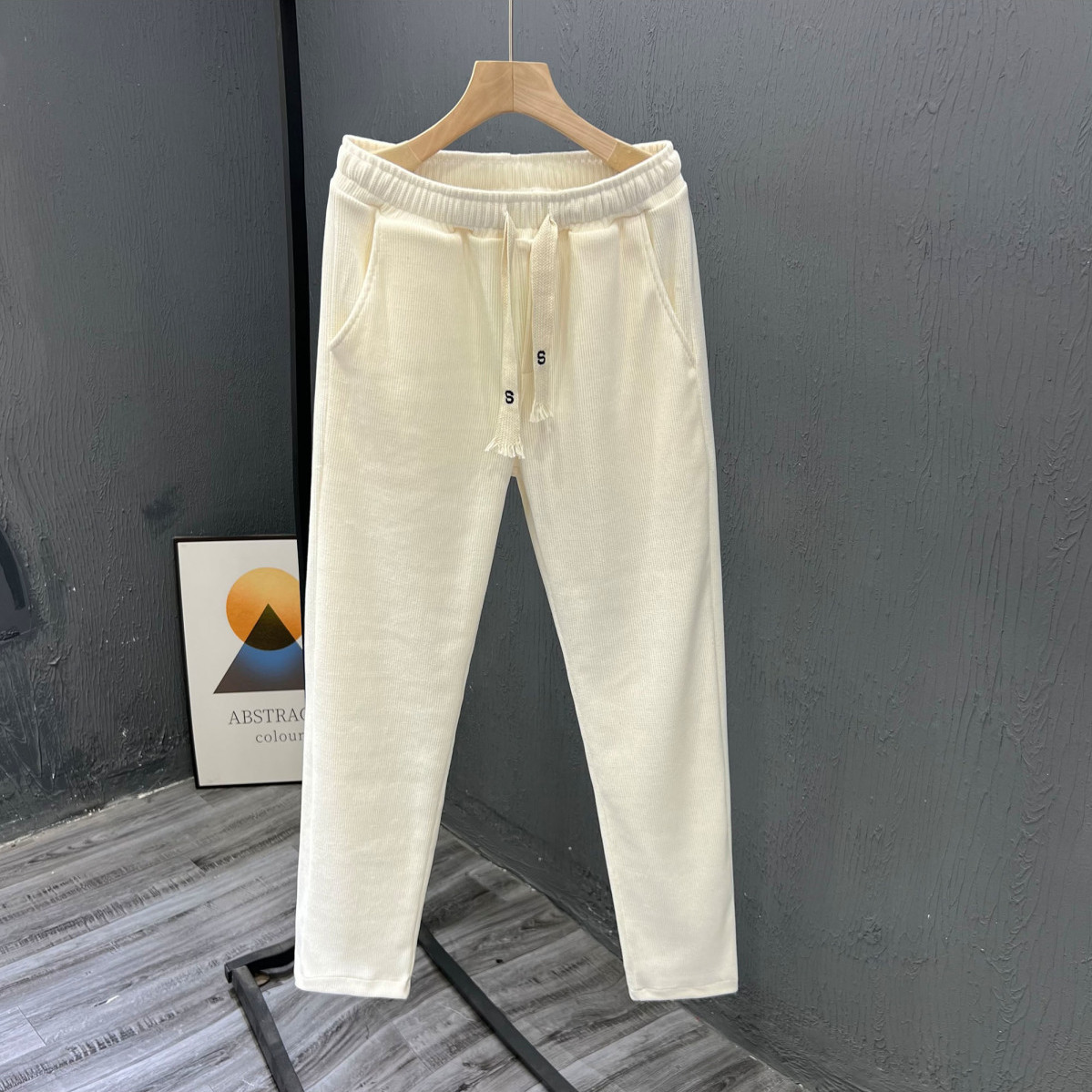Mayfirstrecord The Latest American Retro Loose Fitting Men's Casual Pants the Spring and Autumn Season with Drooping Straight Tube Mop Pants